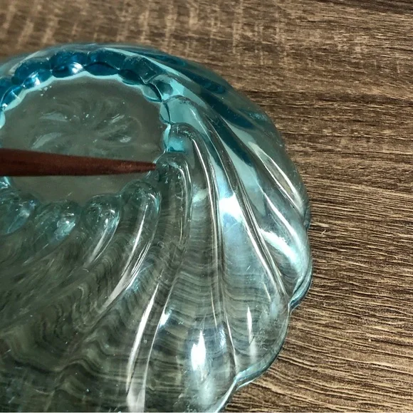 Vtg Hazel Atlas Colonial Swirl Capri Blue Serving Set - Picture 11 of 15